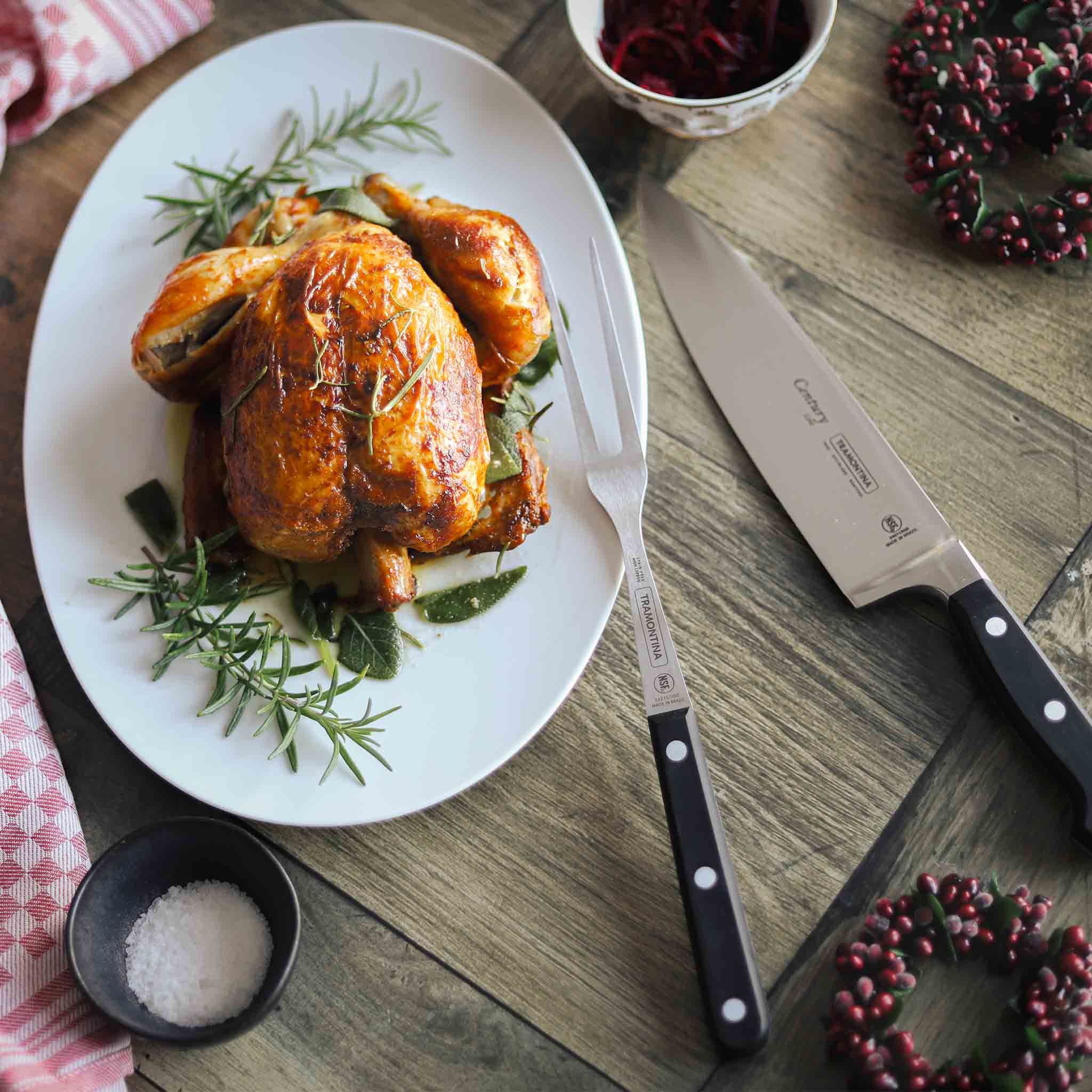 Tramontina Tranchierbesteck CENTURY Tranchierset, Chrom-Molybdän-Stahl, scharfe V-Klinge, rostfrei, Sub Zero, Klinge 19,7 cm