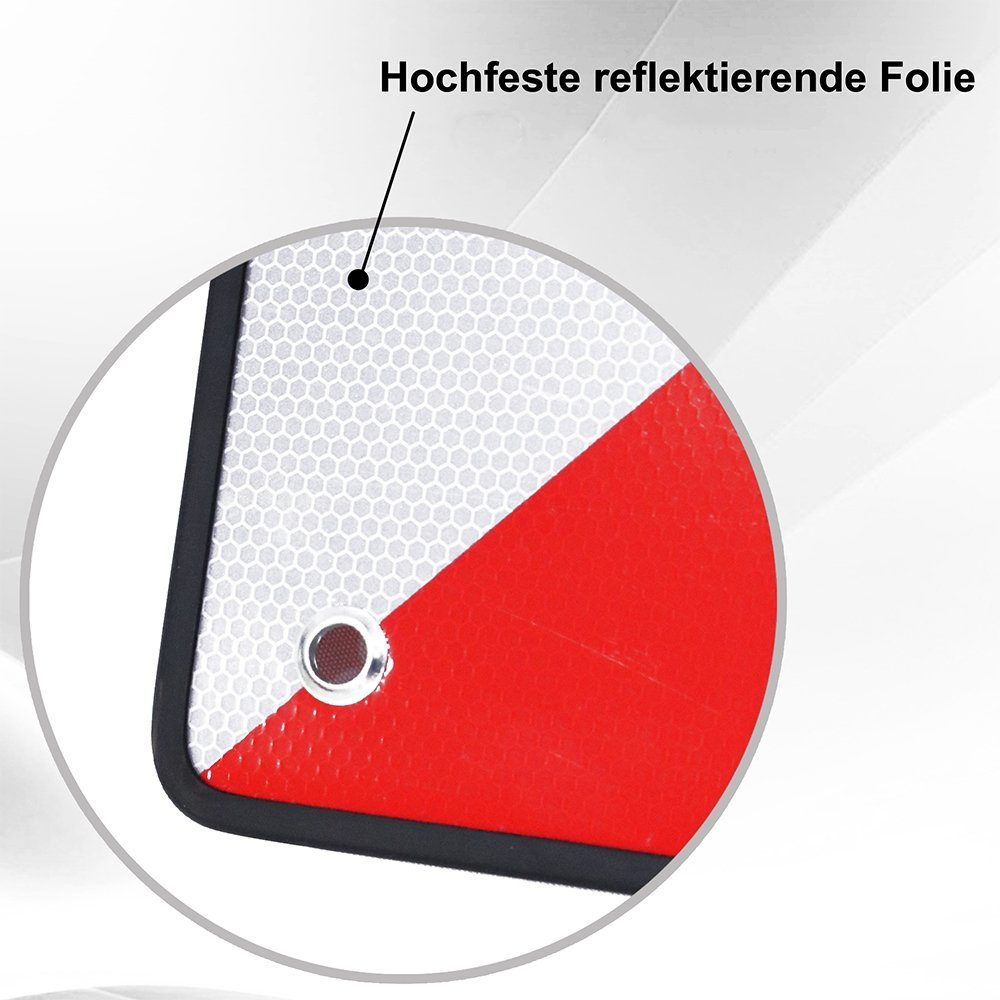 Feel2Home Tafel 2in1 Warntafel Spanien UND Italien Aluminium 500mm rot-weiß Heckträger, (Stück, 1-tlg., Warntafel), 2in1