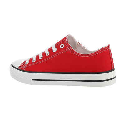 Ital-Design Herren Low-Top Freizeit Sneaker Flach Sneakers in Rot