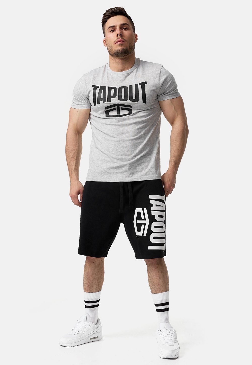 Marl BASIC ACTIVE TAPOUT T-Shirt Grey/Black TEE