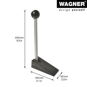 WAGNER design yourself Bodentürstopper Türkeil COMFORT - 105 x 49 x 240 mm, Feststellhebel aus Stahl, thermoplastischer Kautschuk, zum Unterschieben und Einklemmen, fixiert die Tür