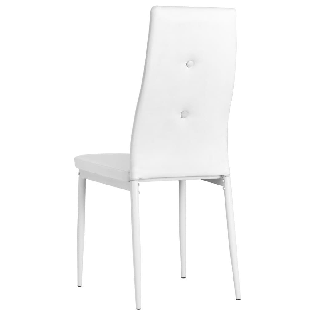 vidaXL Esszimmerstuhl Esszimmerstühle 2 Stk. Kunstleder | Weiß St) (2 Weiß Weiß