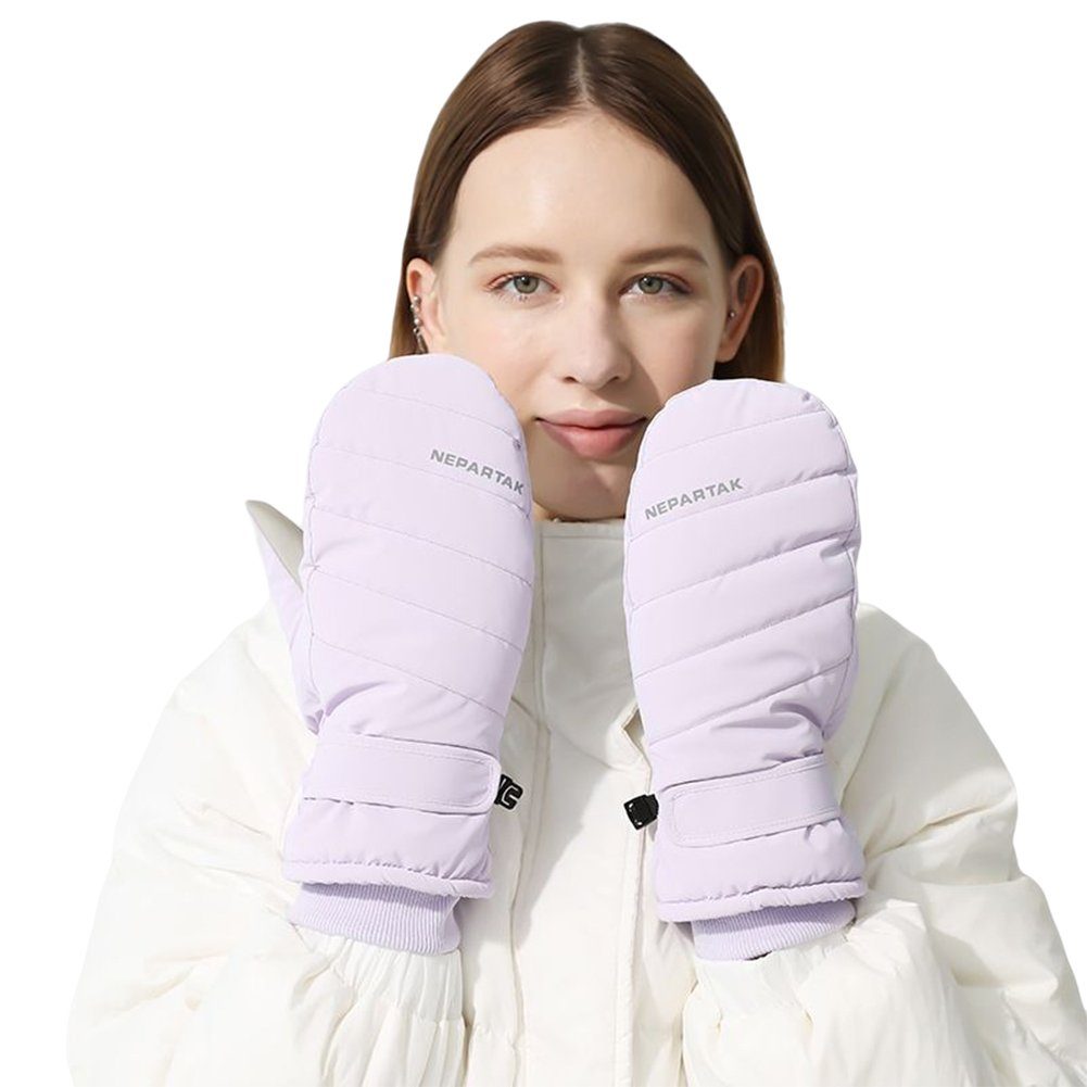 Blusmart Fahrradhandschuhe Warme size All-Inclusive-Fingerhandschuhe Für one weiss Damen, Winter-Skihandschuhe
