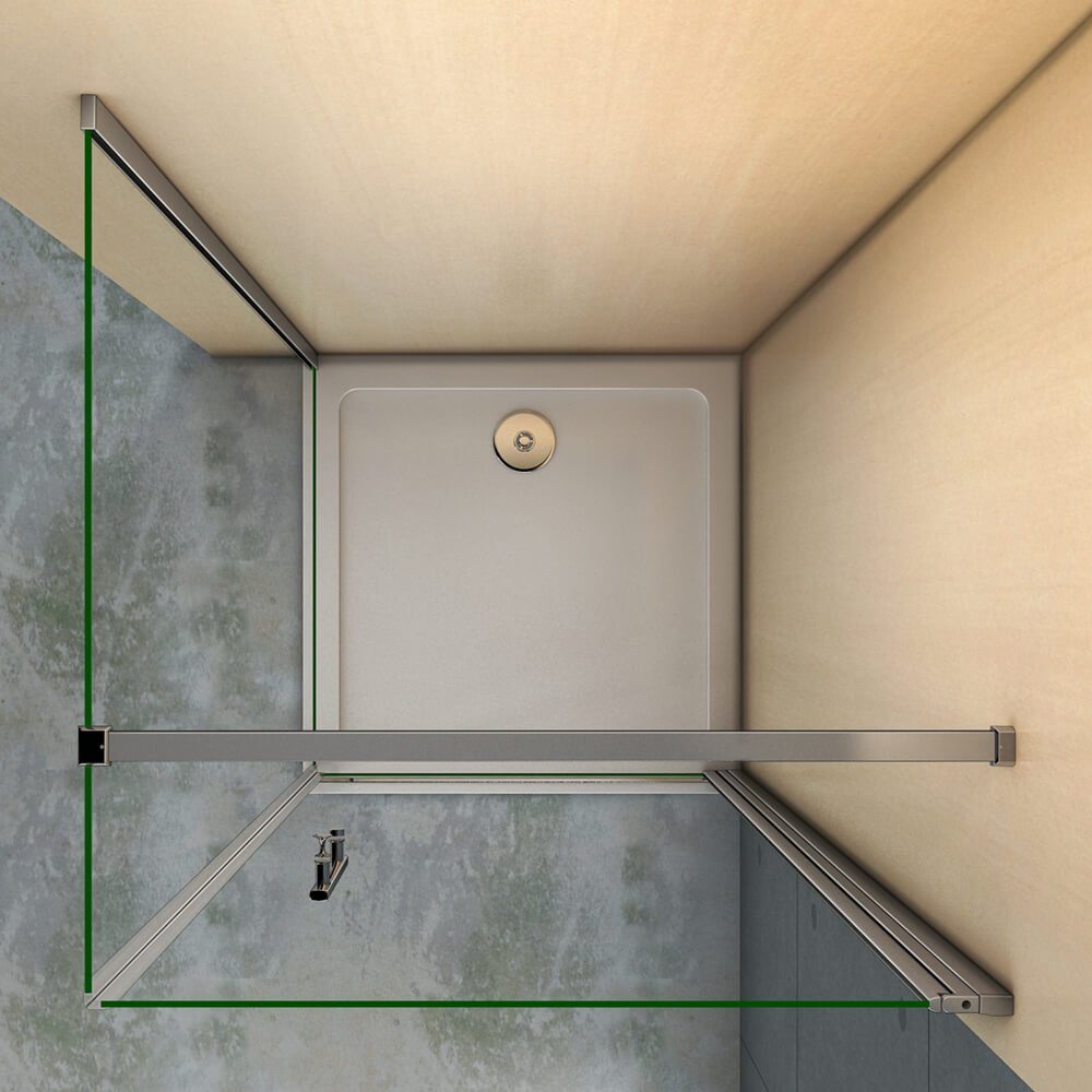 duschspa Eckdusche Duschabtrennung Duschkabine Schwingtür Duschtür + Seitenwand, BxT: 80x70 cm, Einscheibensicherheitsglas, Sicherheitsglas, Set, ebenerdiger Einbau möglich