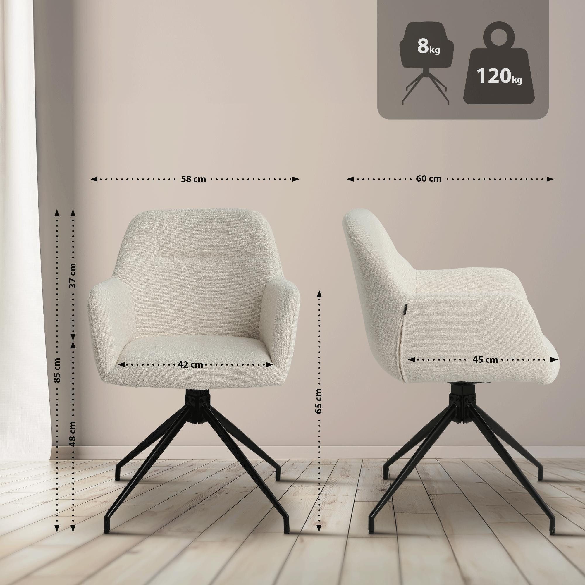 CLP Esszimmerstuhl Esszimmerstuhl Merlinda (1er, 1 St), 360° Drehstuhl, Ted günstig online kaufen