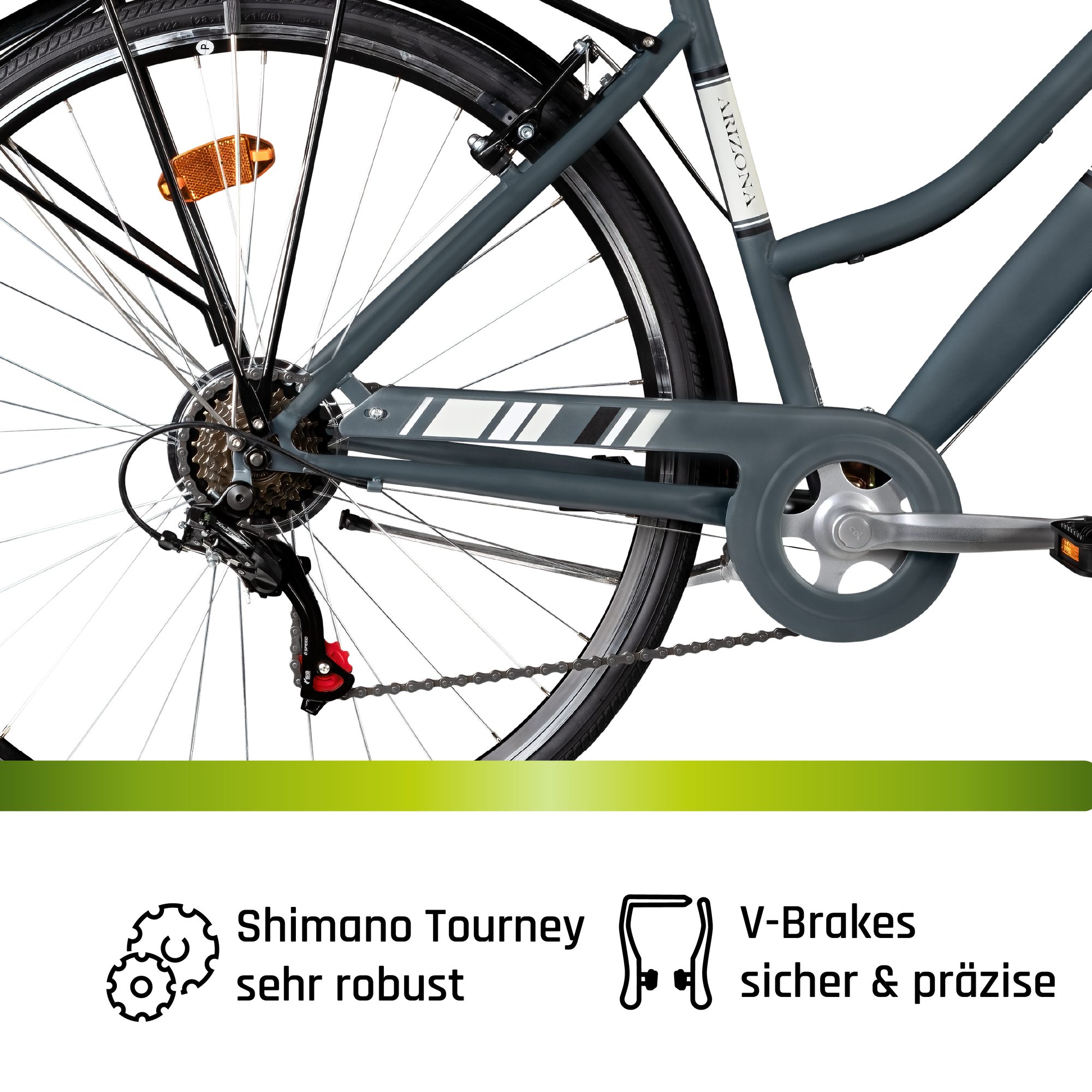 Galano City Bike Arizona, 7-speed Shimano Tourney TZ derailleur, women's 28-inch city bike, 7-speed Dutch bike