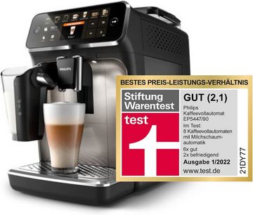 Philips Kaffeevollautomat Series 5400 Kaffeevollautomat LatteGo Milchaufschäumer Display, Kaffeeautomat Cafemaschine Kaffeemaschine mi Mahlwerk Vollautomat Cafe