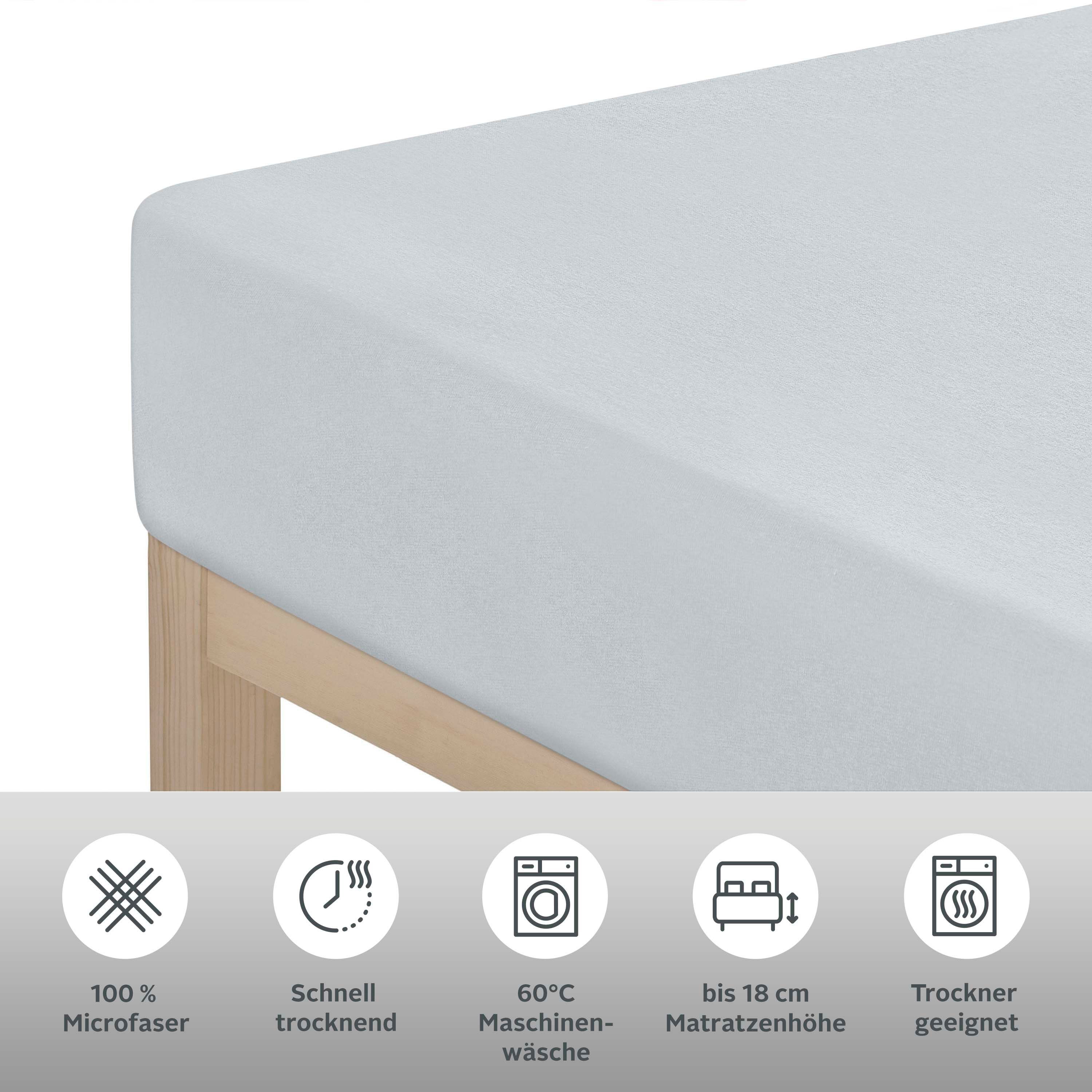 OTTO home Spannbettlaken PAPRIKA, Microfaser-Jersey, Gummizug: rundum, (1 Stück), Bettlaken Laken in zwei Qualitäten: Fleece & Jersey, schnelltrocknend