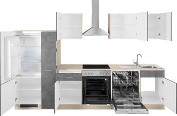 wiho Küchen Küchenzeile Zell, mit E-Geräten, Breite 310 cm