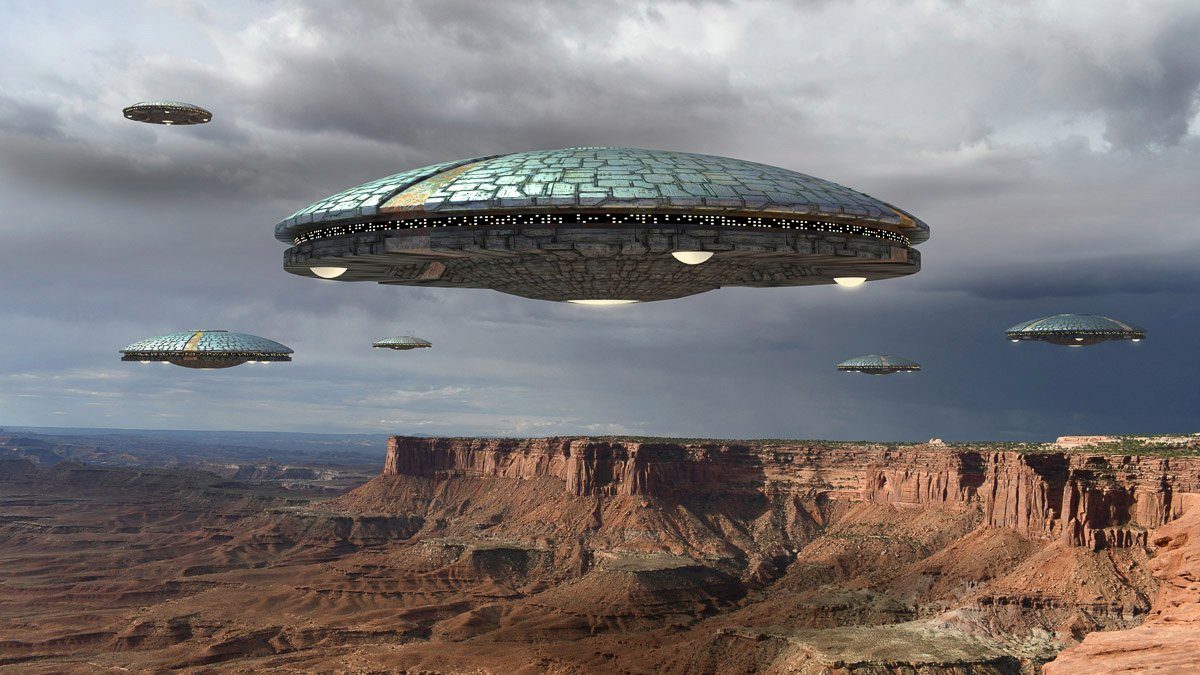 Papermoon Fototapete UFO-Invasion