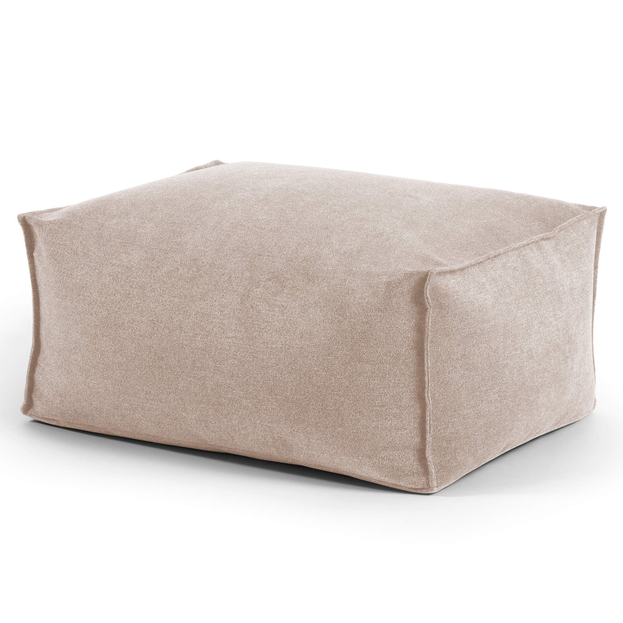 mokebo Pouf Der Ruhestifter (aus Webstoff), Sitzhocker, Bodenkissen, Fußhocker oder Sitzkissen eckig in Beige