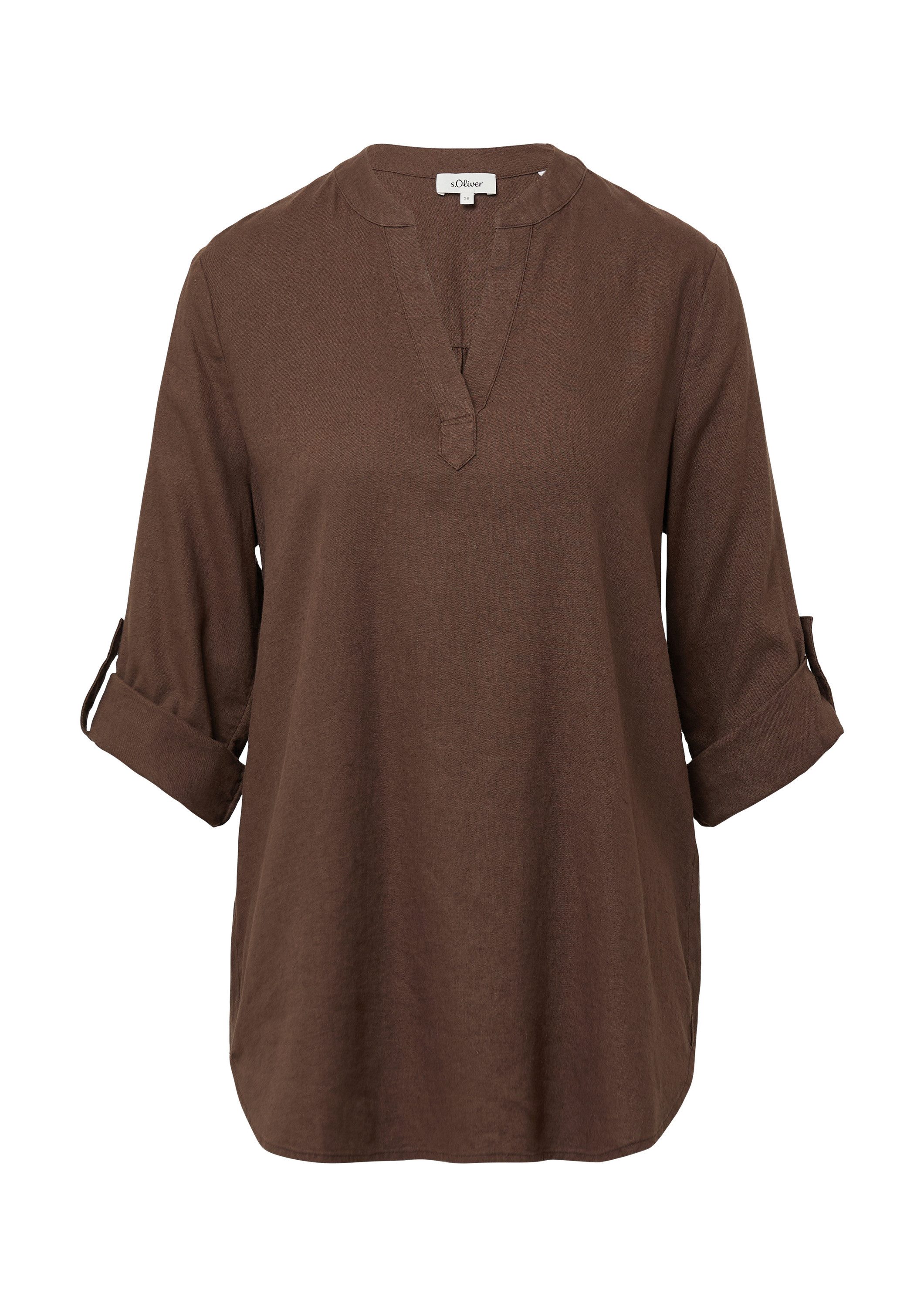 s.Oliver Kurzarmbluse Bluse Bluse aus Leinenmix mit 3/4-Ärmeln günstig online kaufen