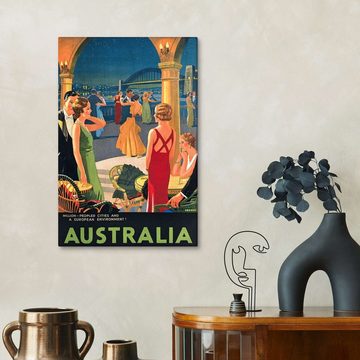 Posterlounge Leinwandbild Vintage Travel Collection, Australien (englisch), Vintage Illustration