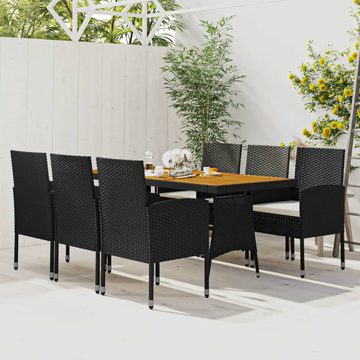 DOTMALL Garten-Essgruppe Polyrattan Gartenmöbel Set 7 teilig aus wetterfestem Material