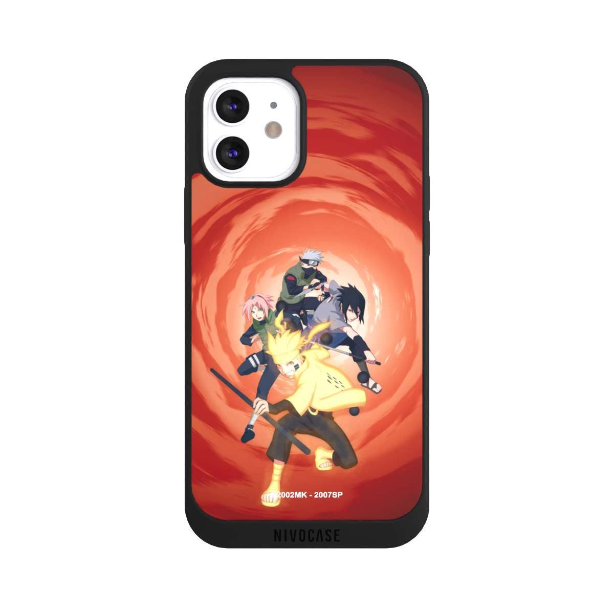 NIVOCASE Handyhülle Naruto Shippuden Sasuke Sakura Naruto Team 7, Apple iPhone 12 Handyhülle Hülle NIVOpure Case Schwarz