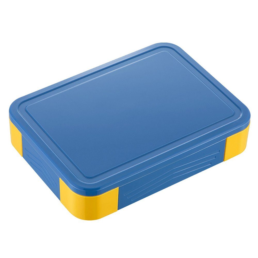 GelldG Lunchbox Brotdose Kinder mit Fächern, Lunchbox mit 6 Unterteilung, Bento Box Blau,Gelb