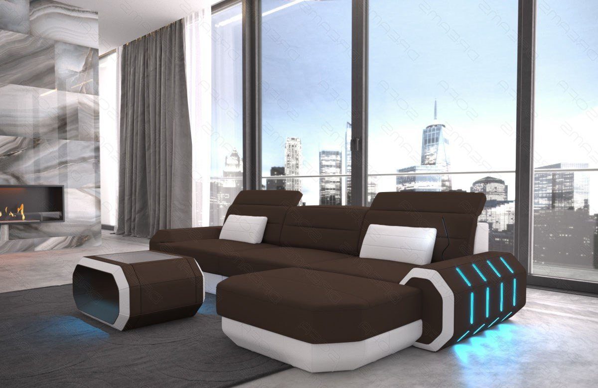 Sofa Dreams Ecksofa Polster Stoff Sofa Roma L Form M Mikrofaser Design Stoffsofa, Couch wahlweise mit Bettfunktion