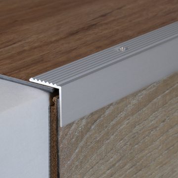 PROVISTON Treppenkantenprofil Aluminium, 20 x 20 x 1000 mm, Silber, Treppenkante, Winkelprofil