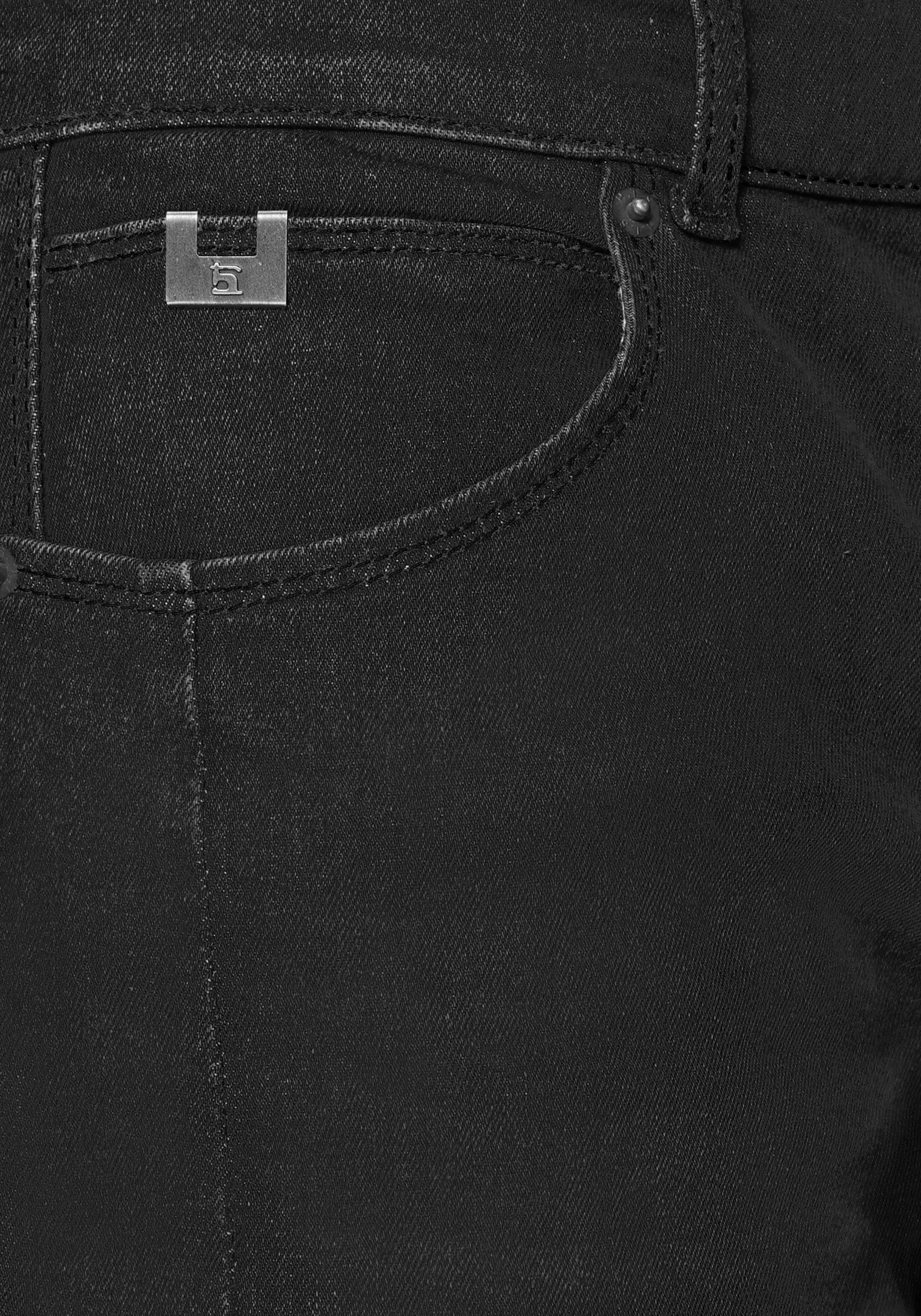 H.I.S durch Wash wassersparende Ozon Ökologische, DALE black-used Produktion Straight-Jeans