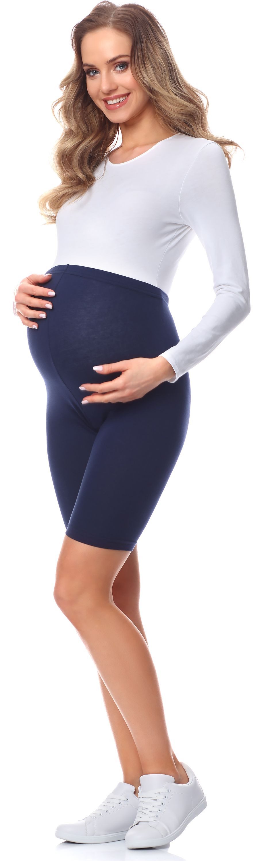 Be Mammy Umstandsleggings Kurze Umstandsleggings aus Baumwolle BE20-228 (1-tlg) elastischer Bund