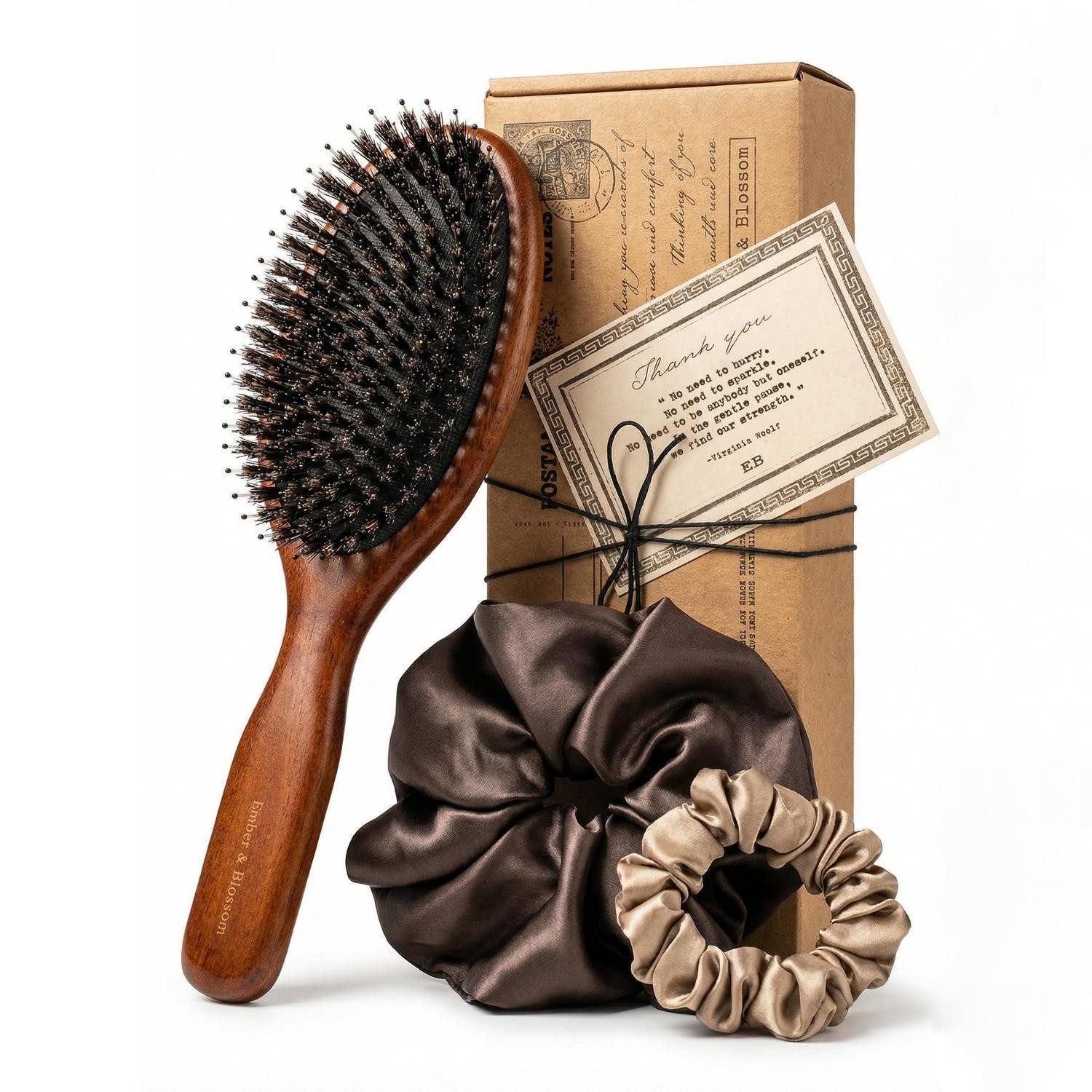 LuxusKollektion Haarbürste Wildschweinborsten Haarbürste Geschenkset Geschenkbox