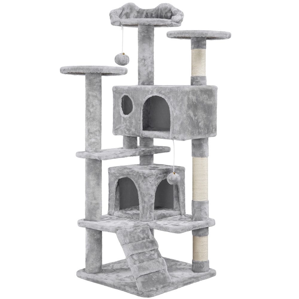Yaheetech Kratzbaum 139/158/178/202,5 cm (H), Katzenbaum Kletterbaum, Aussichtsplattformen, Katzenhöhlen, Plüschball