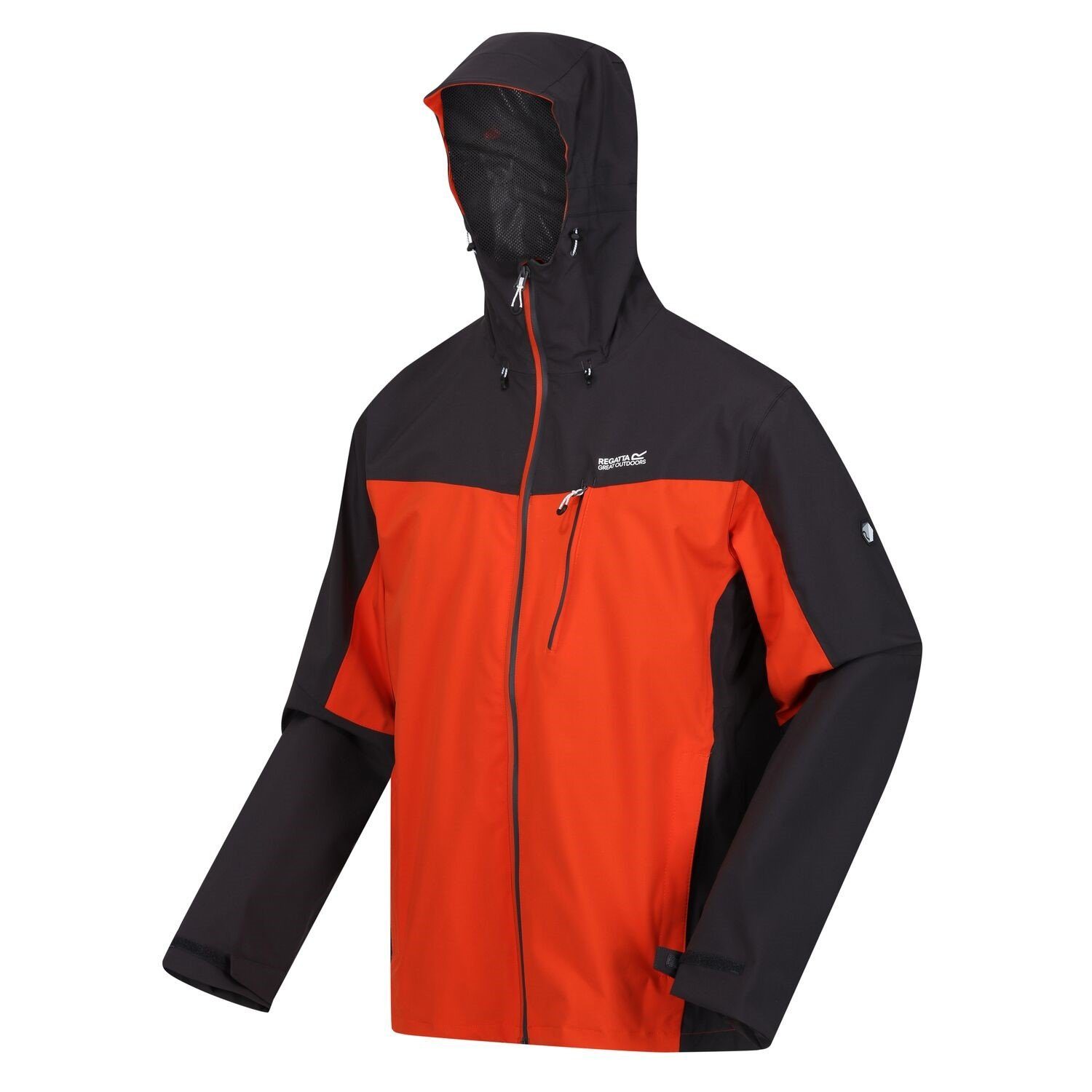 Regatta Regenjacke Birchdale und Herren Orange Wasserdicht Outdoorjacke Winddicht