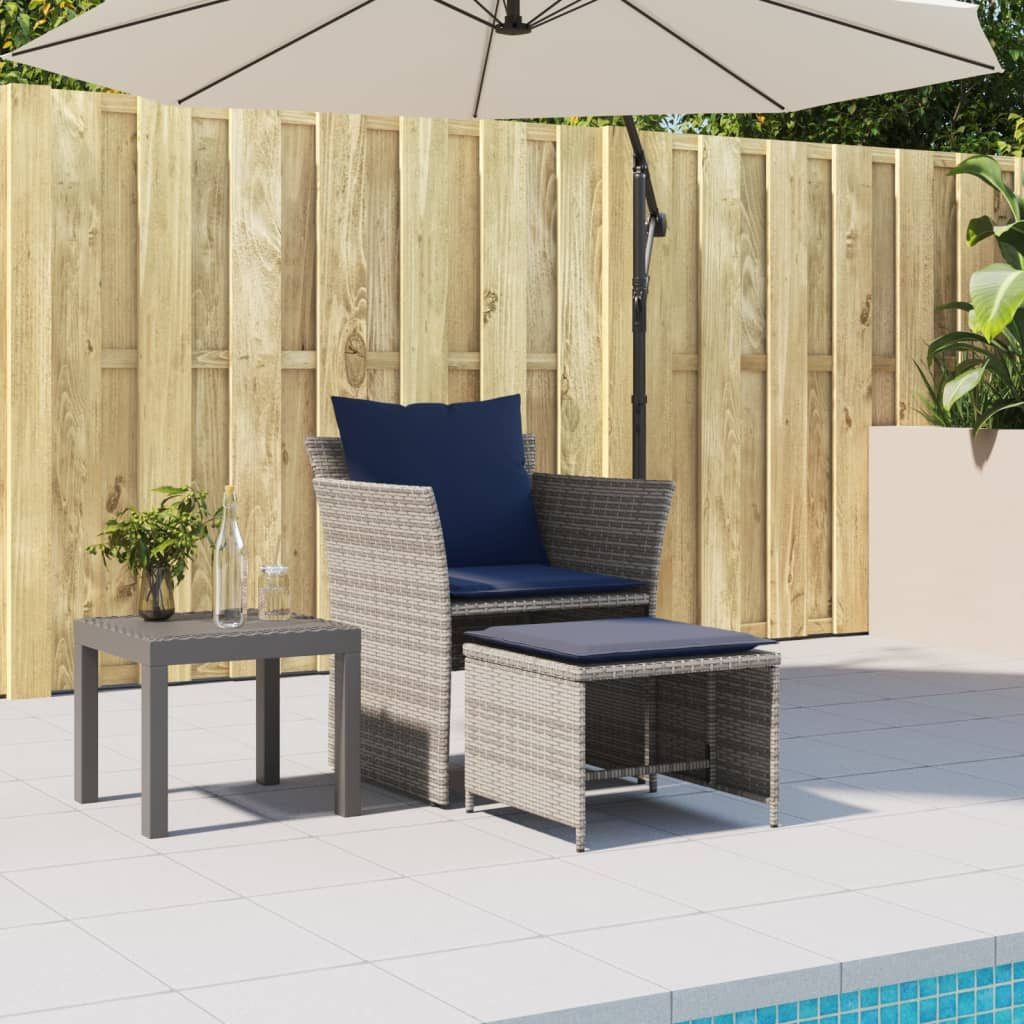 vidaXL Gartenlounge-Set Gartenstuhl mit Fußhocker Grau günstig online kaufen