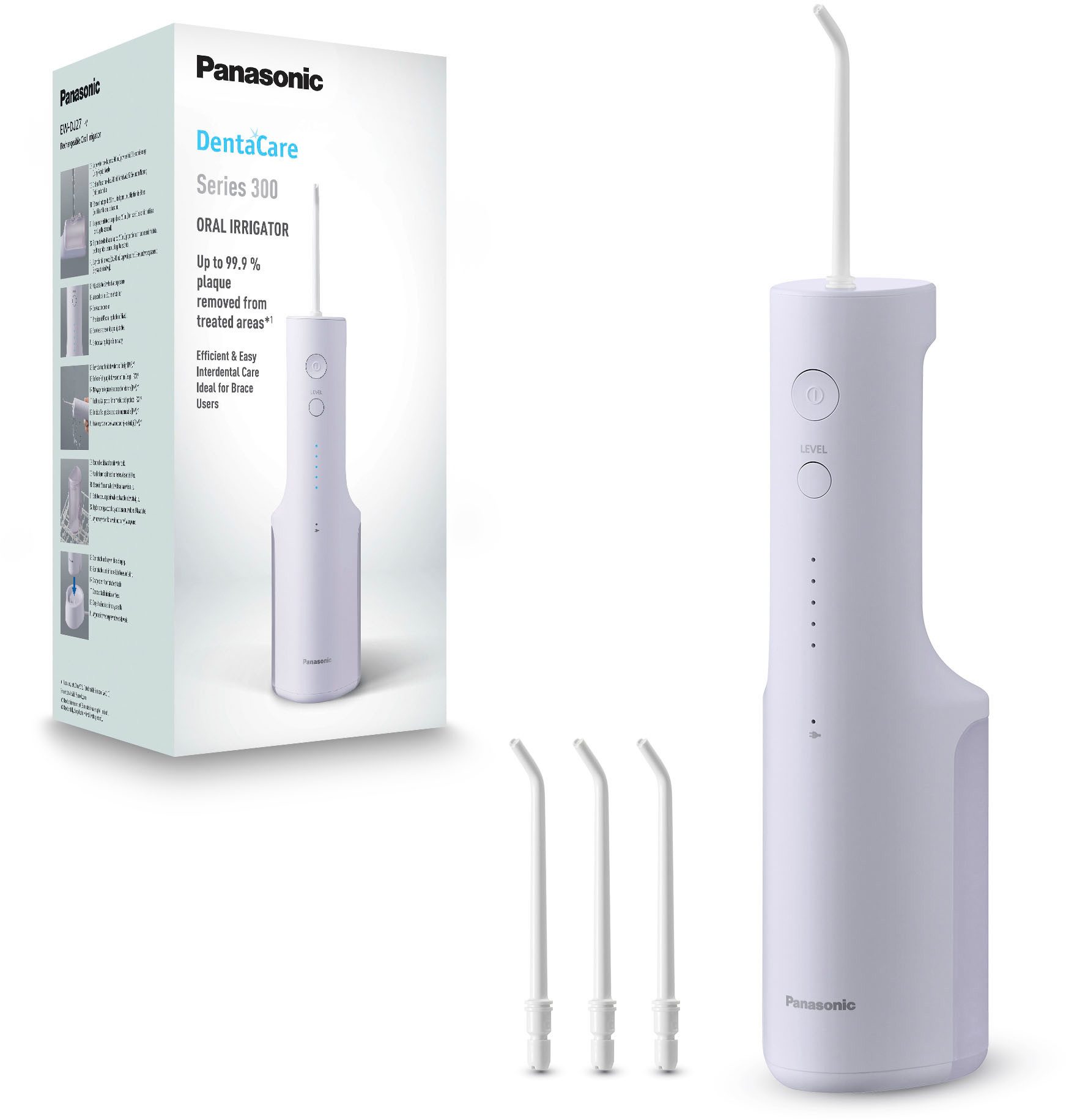 Panasonic Munddusche EW-DJ27-V303, Aufsätze: 4 St., Kabellos, 5 Stufen, 200 ml Wassertank, kontaktloses Laden