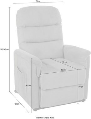 Duo Collection TV-Sessel Whitehorse XXL bis 150 kg belastbar, mit elektrischer Aufstehhilfe, Relaxfunktion und Taschenfederkern mit Stahlwellenunterfederung