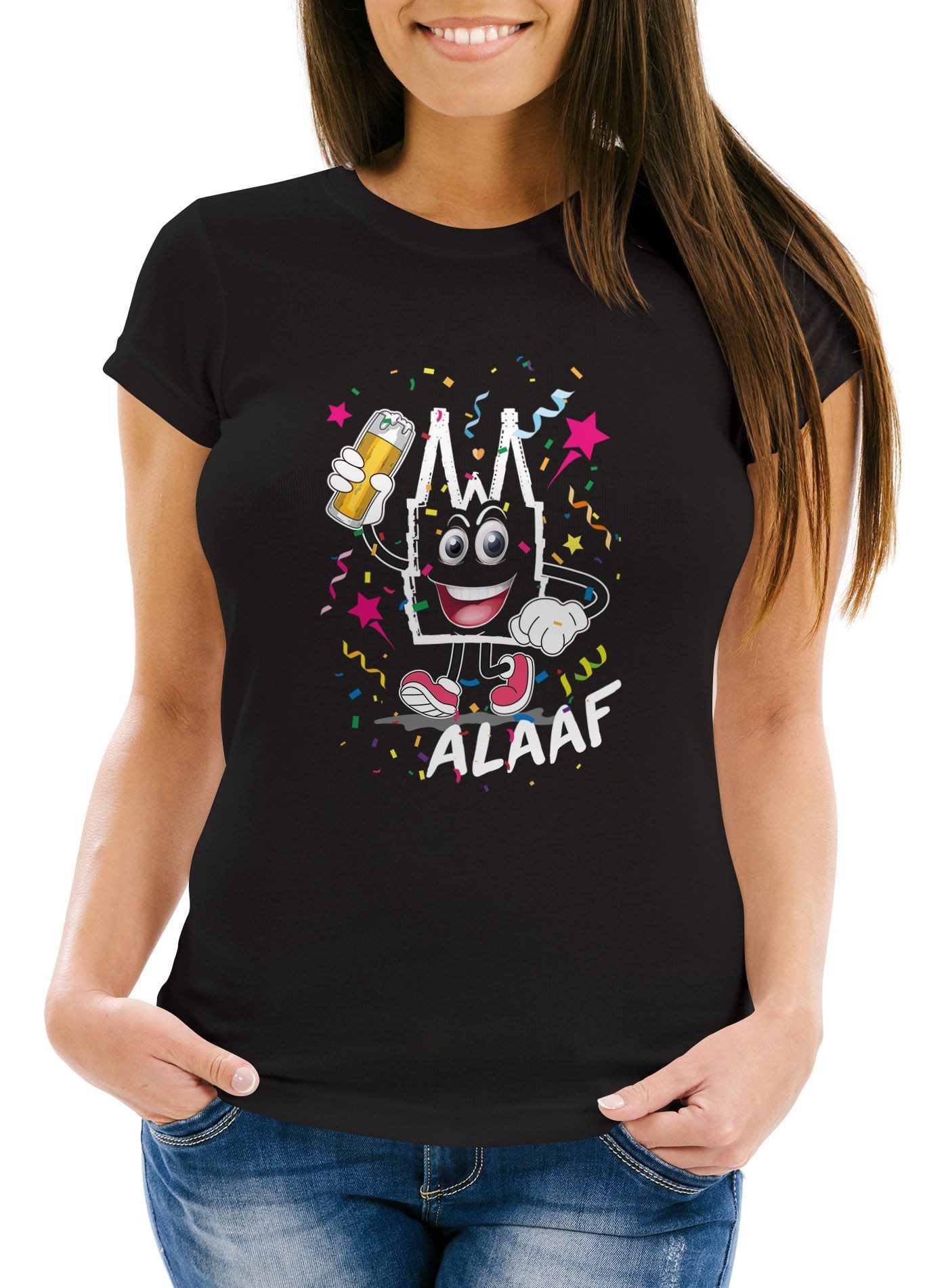 MoonWorks Print-Shirt Damen T-Shirt Fasching Karneval günstig online kaufen