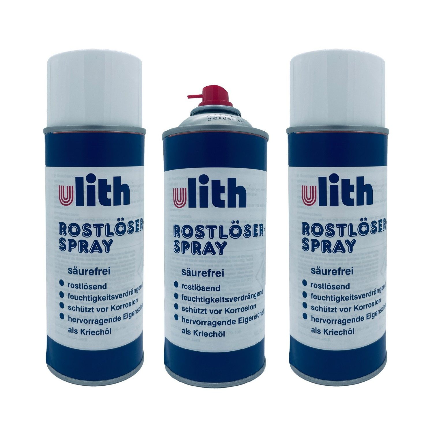 ARLI 3x Ulith Rostlöser Spray 400ml Schmier Spray Rostentferner (200 ml, [3-St. 3 Dosen Kriechöl Verstärkte Lösekraft Schmiermittel Kontaktspray)