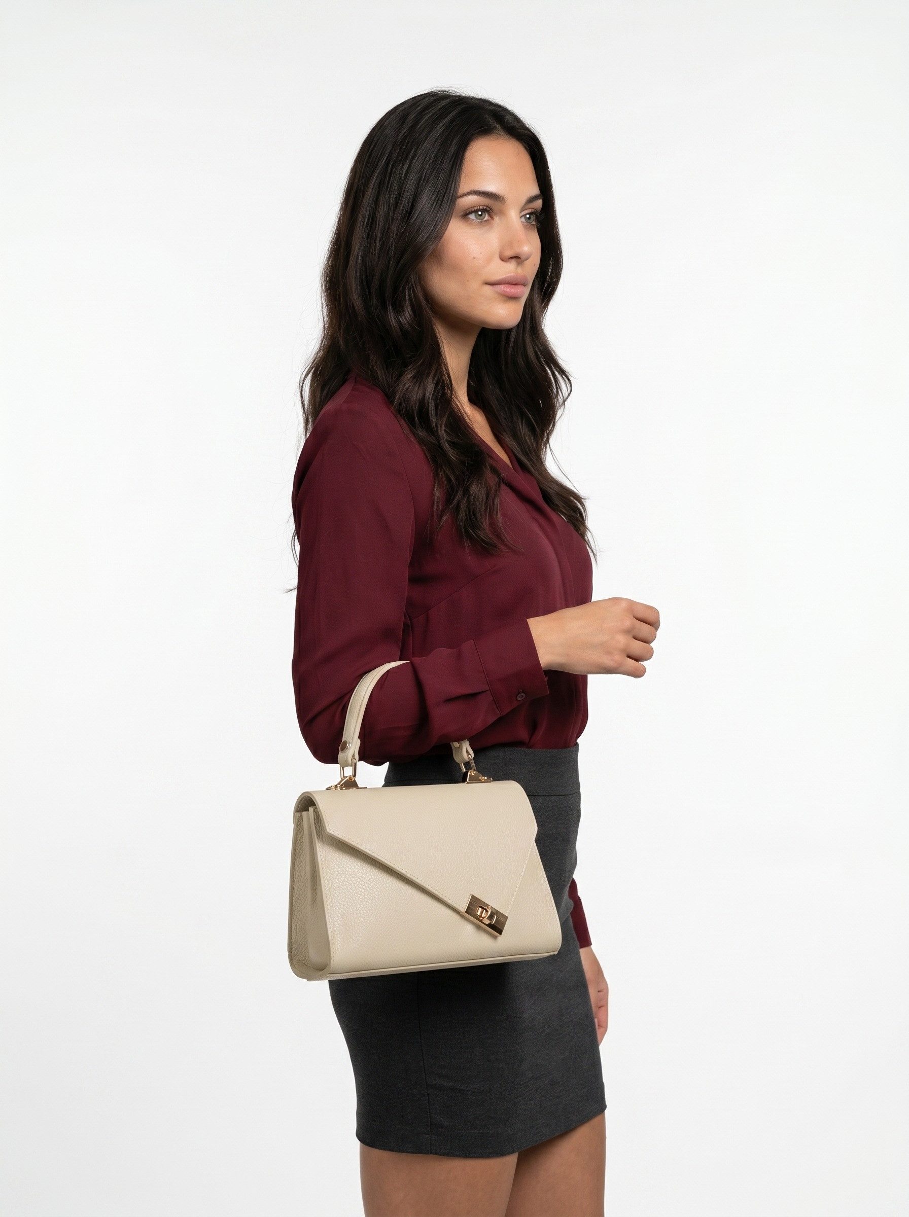 Cluty Henkeltasche, echt Leder, Made in Italy