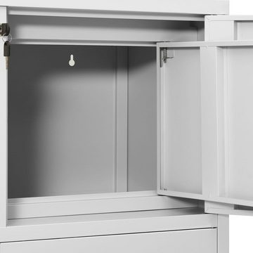 vidaXL Fächerschrank Büroschrank Hellgrau 90x40x102 cm Stahl (1-St)