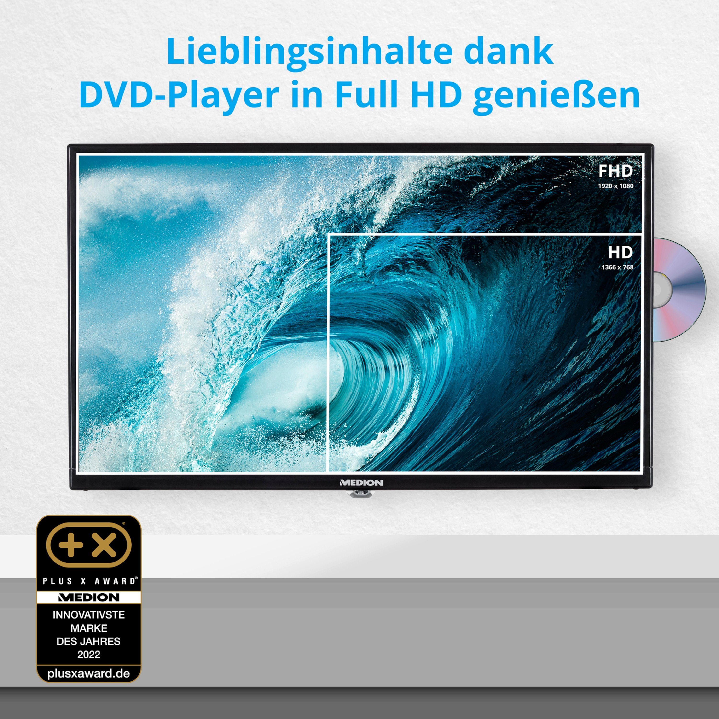 Full-HD (59.9 MD20114) Medion® 60Hz, HD, Fernseher cm/23.6 1080p MD20114 Zoll, Full LCD-LED Display
