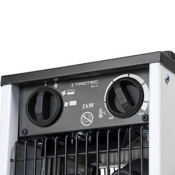 TROTEC Heizgerät Elektroheizer TDS 10, 2000 W, Mehrstufen-Temperaturregelung mit bis zu zwei Heizstufen