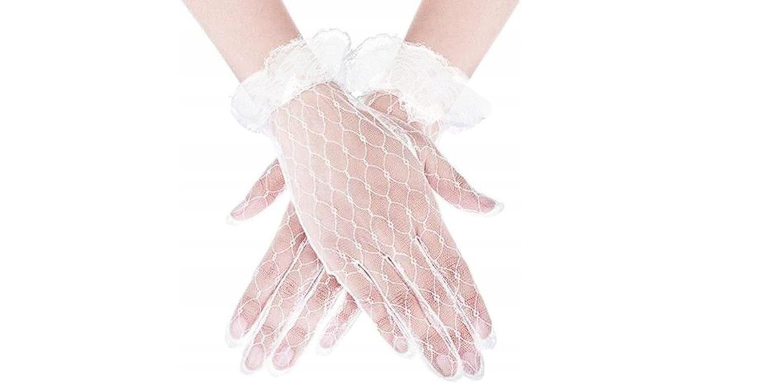 GAJO Abendhandschuhe Spitzen-Kommunionshandschuhe für Mädchen perfekt für die Erstkommunion