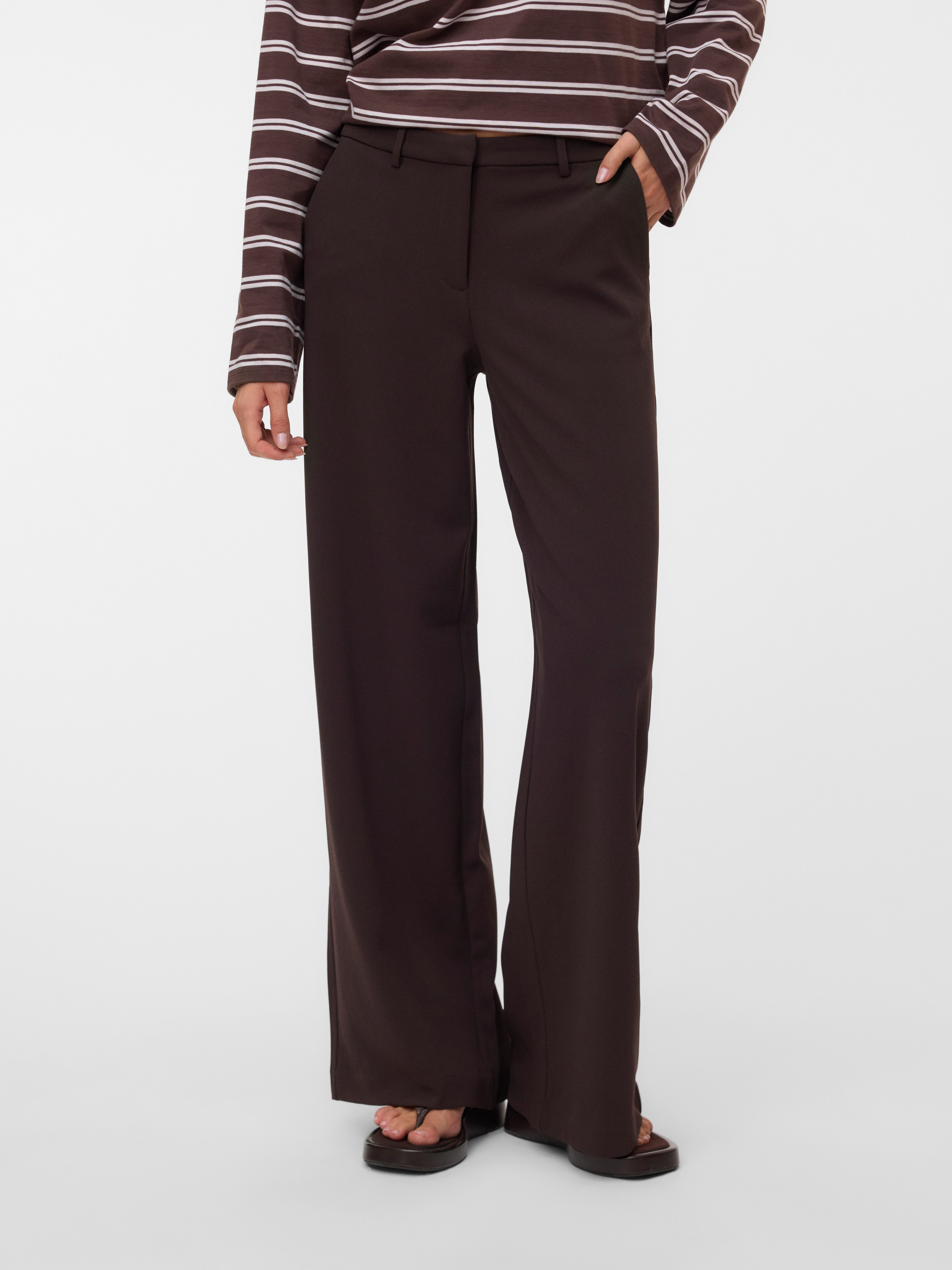 Vero Moda Anzughose VMZAMIRA MW WIDE PANT NOOS Materialmix, wide fit, regular waist