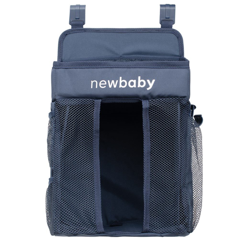 NEW BABY Betttasche Bettorganizer Windeltasche Hängeaufbewahrung (Spar-Set, 1-tlg), 2 Hauptfächer, Netztaschen, Aufhängeclips