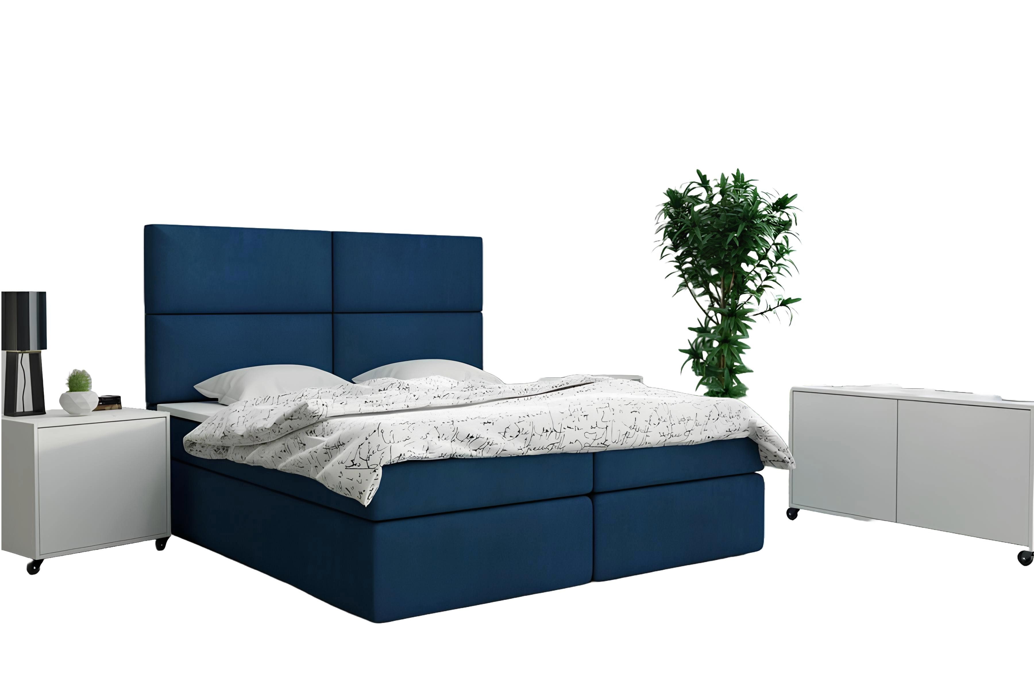 Bett Stylisches Schlafzimmerdesign mit bequemer Polsterung