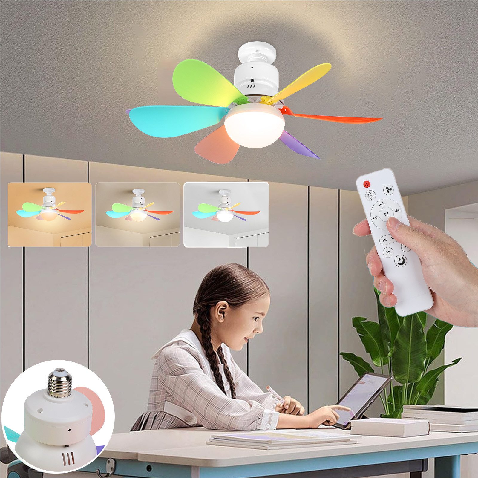 Jibenhome LED-Leuchtmittel Deckenventilator E27-Ventilator Glühbirne mit günstig online kaufen