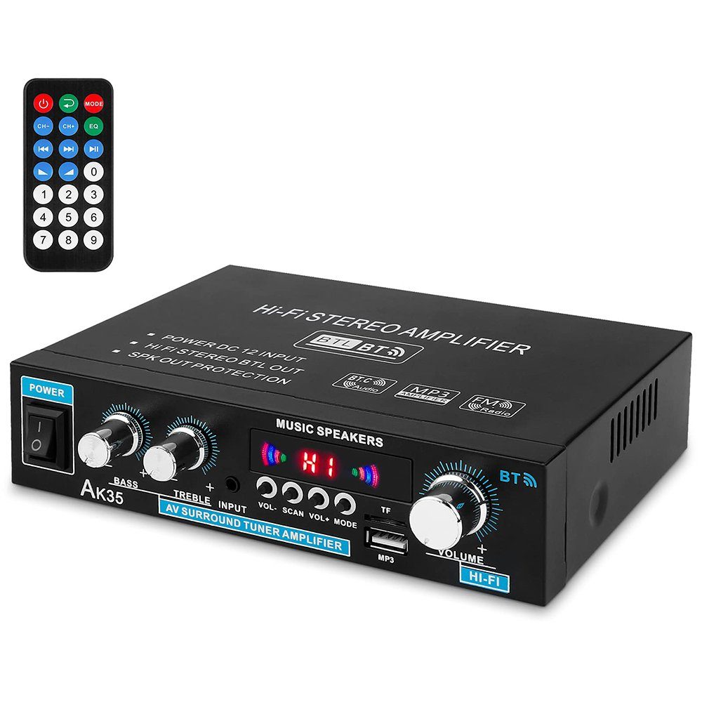 Verstärker 2 GelldG Audio Verstärker Amplifier, Audioverstärker Kanal Stereo HiFi Bluetooth