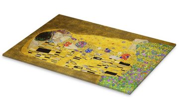 Posterlounge Acrylglasbild Gustav Klimt, Der Kuss (Detail), Schlafzimmer Malerei