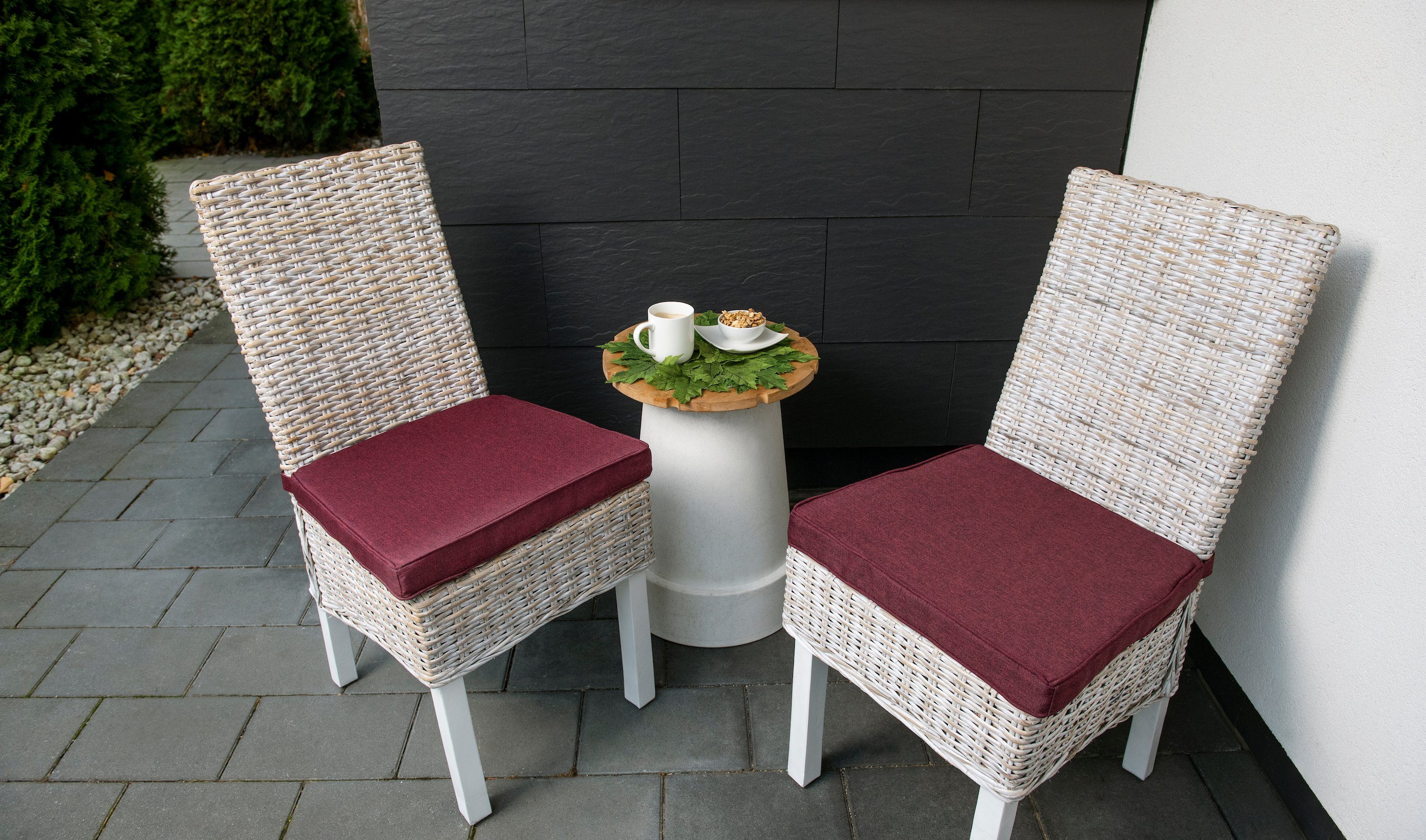 sunnypillow Stuhlkissen 4er Set Stuhlkissen 40 x 45 x 5cm