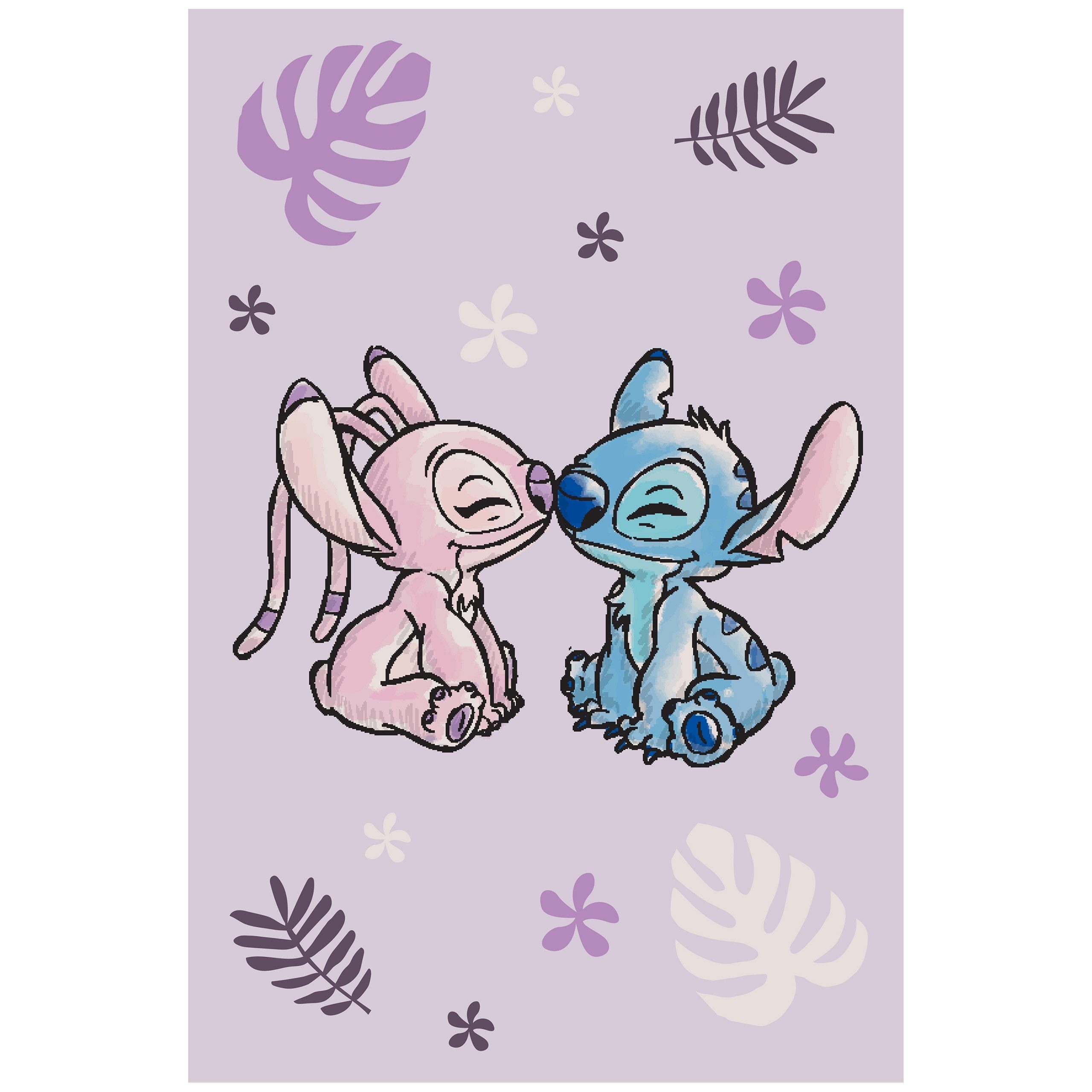 Babydecke DISNEY Stitch Hellviolette WEICHE Decke, Bettüberwurf für Kinder, Disney