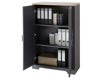 Moebel-Eins Bücherregal, JADY Bürokommode mit 2 Türen, Material MDF/Dekorspanplatte