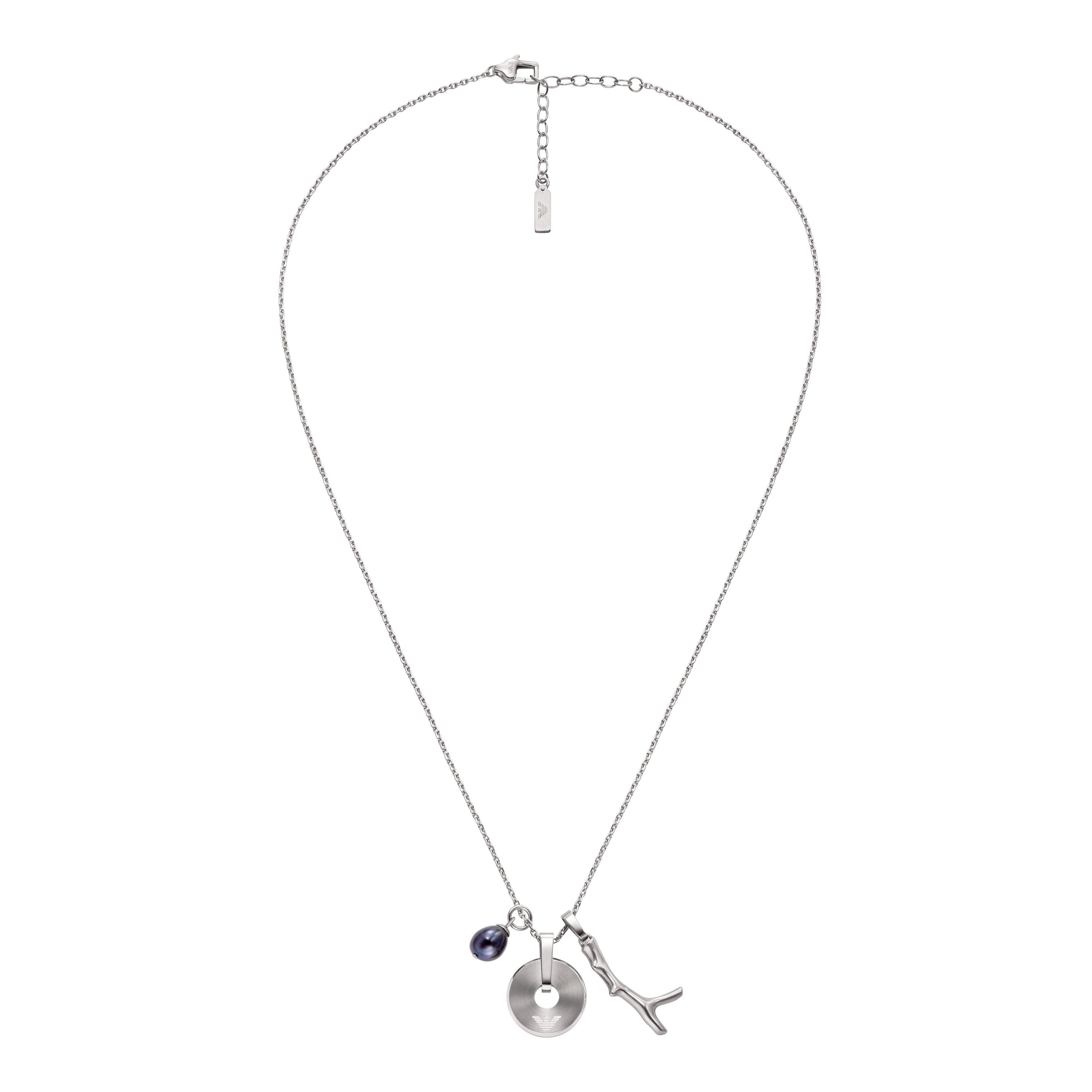 Emporio Armani Kette mit Anhänger Schmuck Geschenk Edelstahl, mit Süßwasserzuchtperle