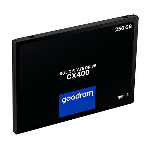 Goodram CX400 interne SSD (256 GB) 2,5" 550 MB/S Lesegeschwindigkeit, 480 MB/S Schreibgeschwindigkeit, Gen. 2, SATA III
