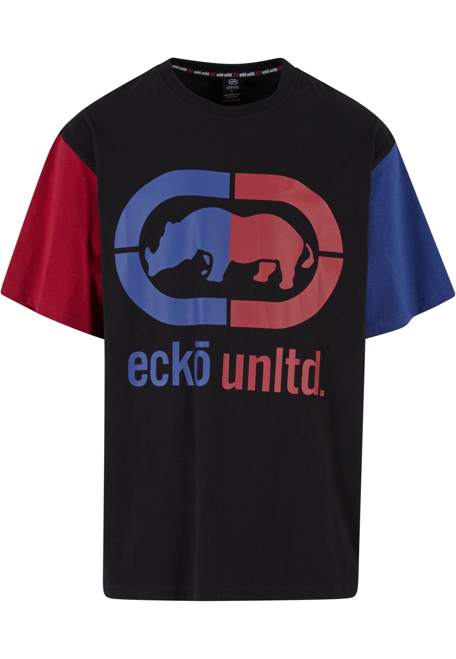 Ecko (1-tlg) Herren Unltd. T-Shirt black/red/blue Ecko T-Shirt Grande Unltd.