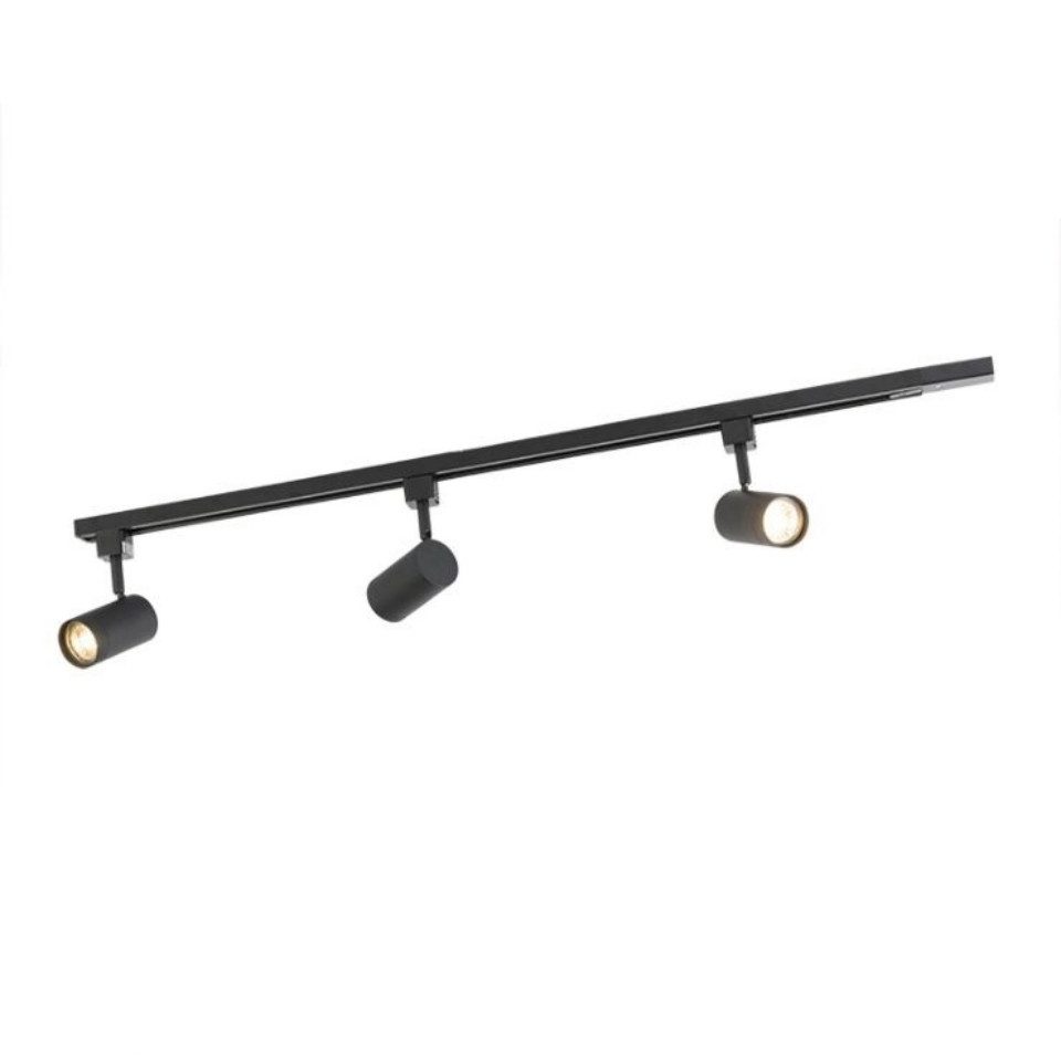 Qazqa Schienensystem-Sets Iconic jeana, Dimmbar, LED wechselbar, Warmweiß, QAZQA Schienenleuchte, gu10, Schwarz, Stahl, Modern